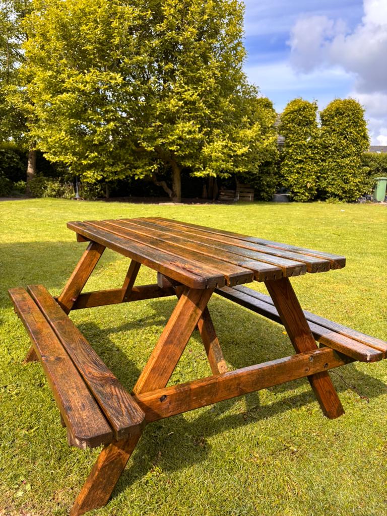 Houten tuinbankje, Tuin en Terras, Ophalen, Gebruikt, Hout