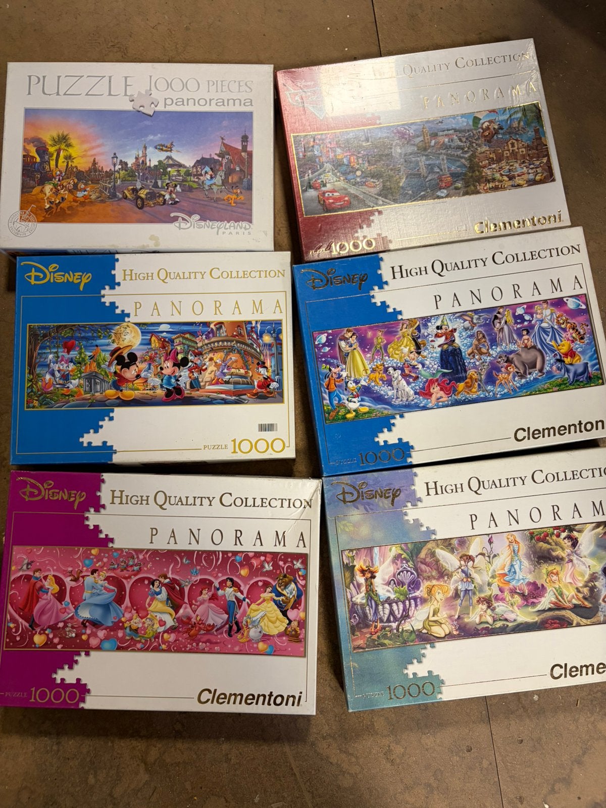 6 disney panorama in 1 koop, Ophalen, 500 t/m 1500 stukjes, Zo goed als nieuw