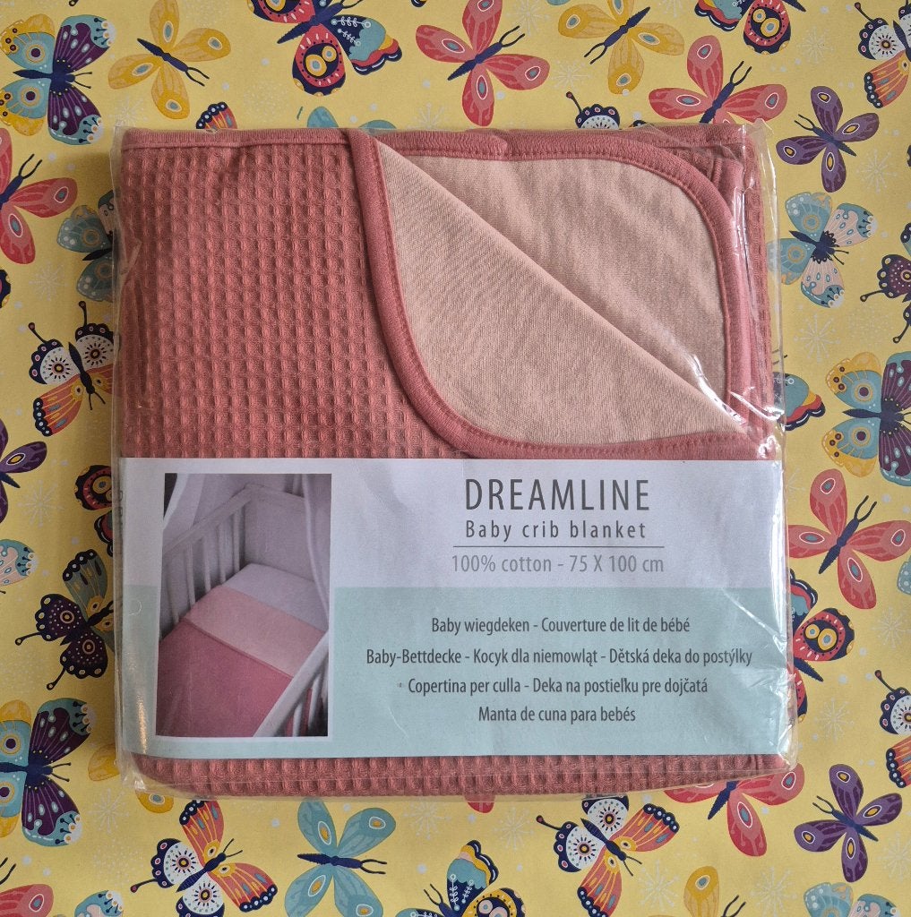 🍼Nieuwe Dreamline baby wiegdeken roze 100% katoen, Ademend, Nieuw, Roze, 100 cm