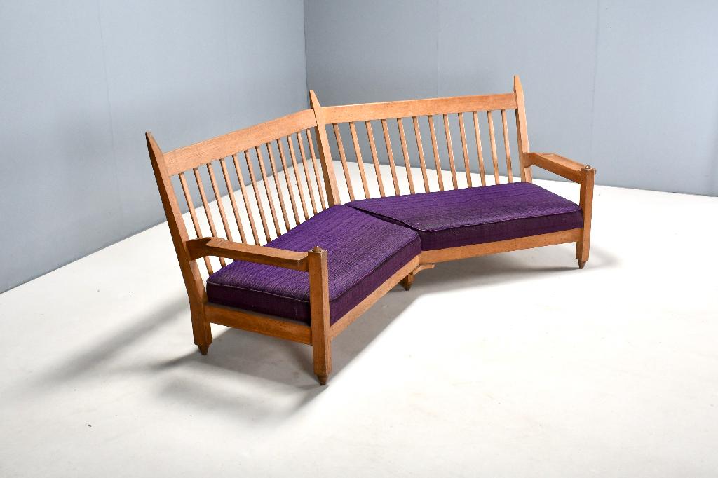 Design Vintage bank Guillerme en Chambron, 1970s Retro, Ophalen, Gebruikt, Vintage, Driepersoons