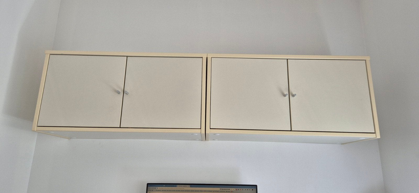 Set van 2 wandkasten met deuren - Crème, Ophalen