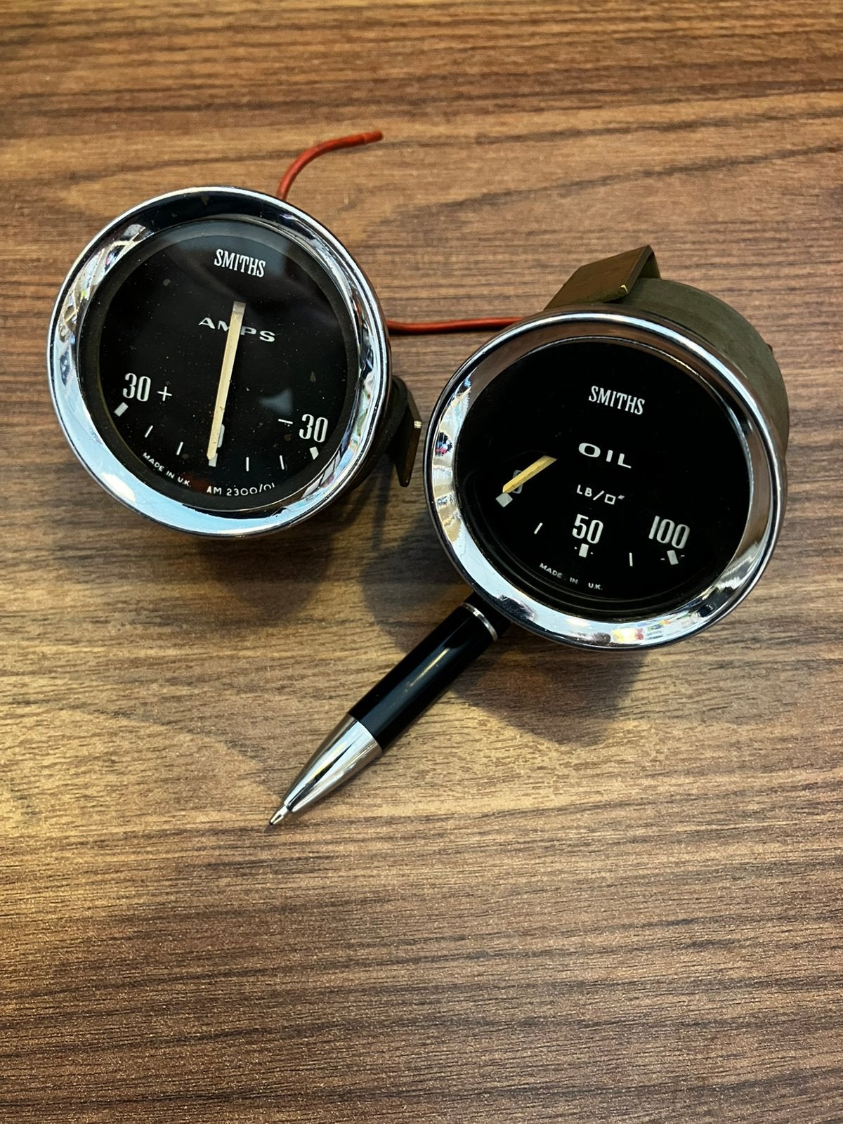 Smiths ampere meter, en oliedruk meter., Auto-onderdelen, Dashboard en Schakelaars, Ophalen of Verzenden, Gebruikt, MG