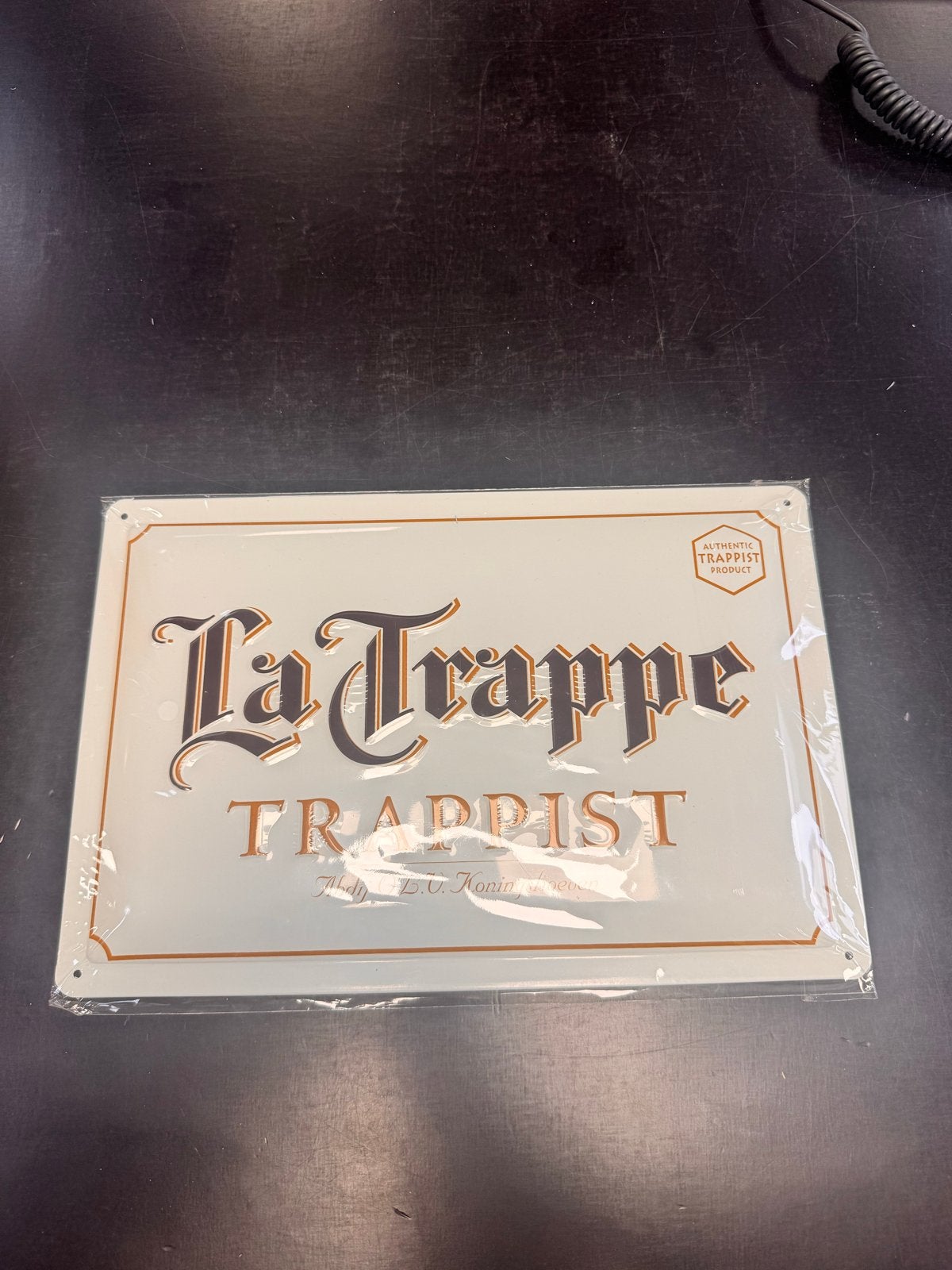 La Trappe Trappist metalen reclamebord, Ophalen of Verzenden, Nieuw, Reclamebord
