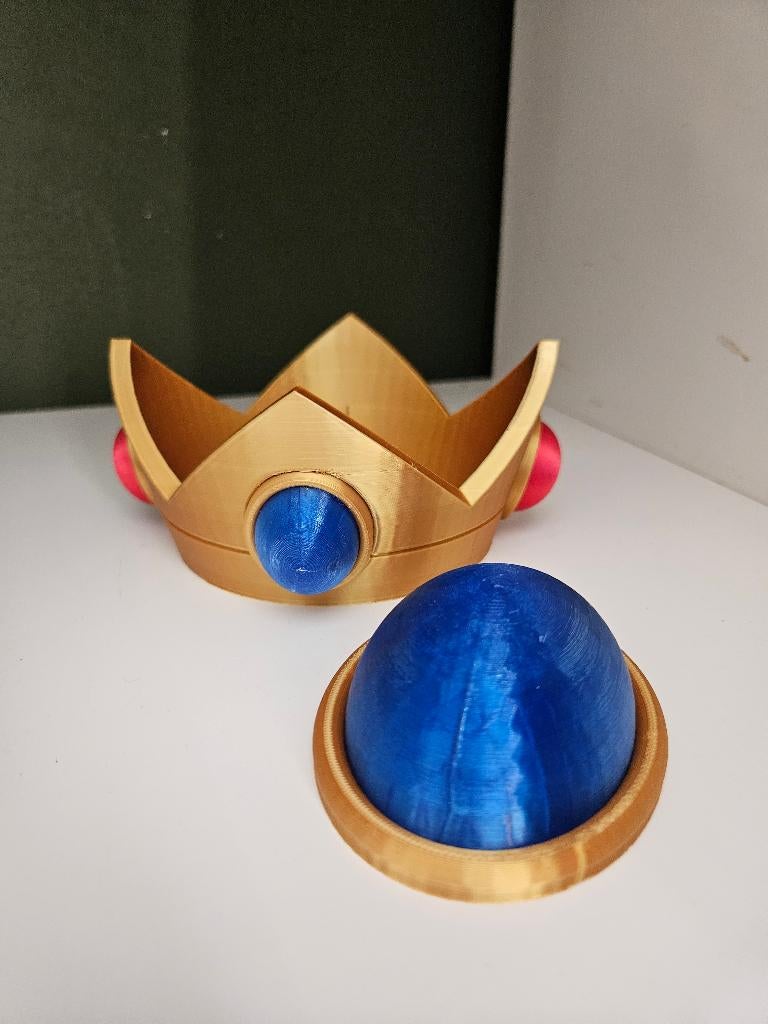 3D Geprinte Prinses Peach Kroon + Broche – Set, Ophalen of Verzenden, Nieuw, Accessoires