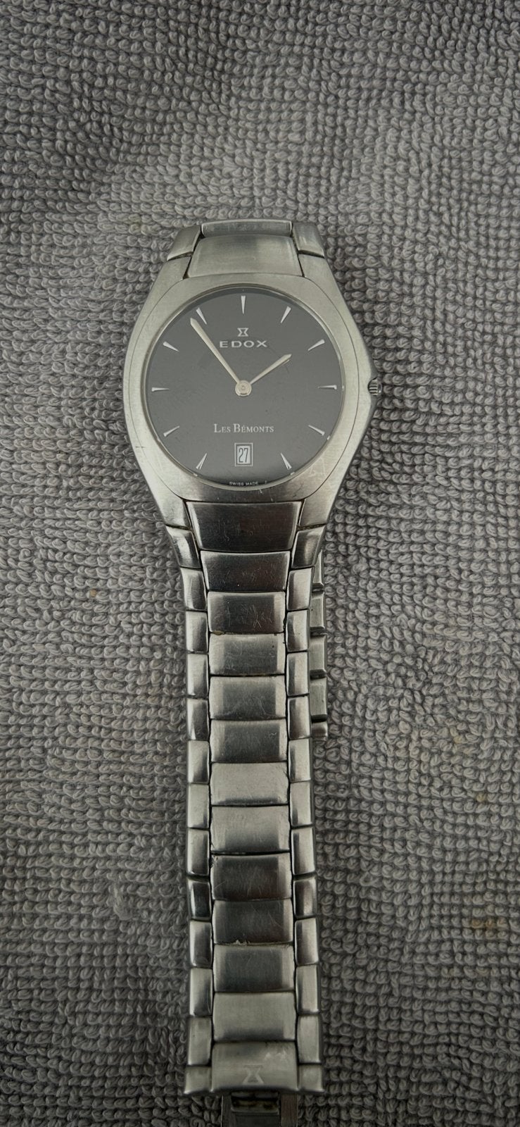 Edox Les Bémonts Herenhorloge - Roestvrij Staal, Overige merken, Gebruikt, Staal, Polshorloge