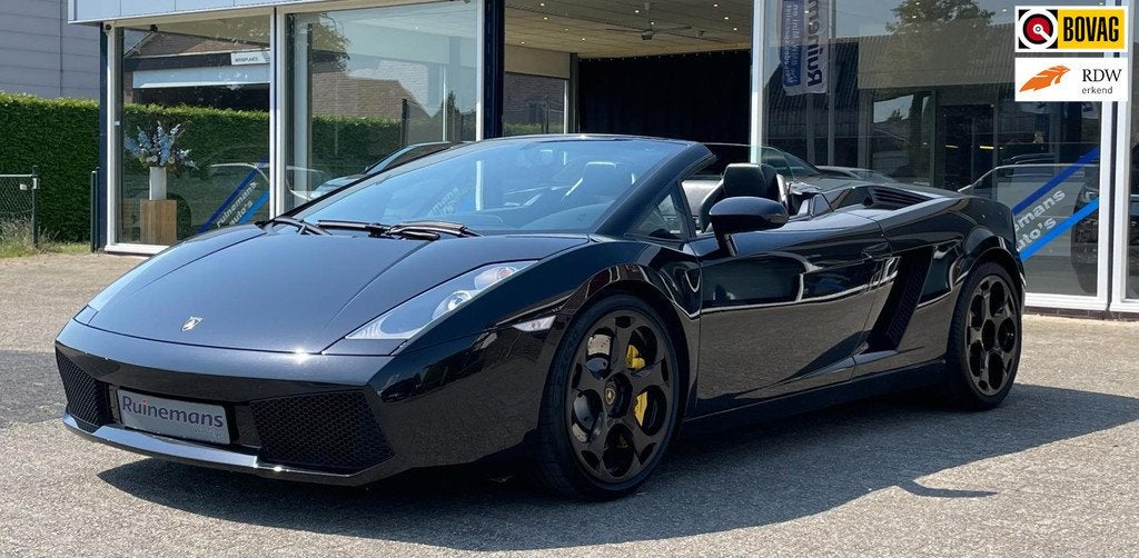 Lamborghini GALLARDO 5.0 V10 Spyder NERO / YOUNGTIMER, Auto's, Lamborghini, Bedrijf, Te koop, Gallardo, 4x4, ABS, Achteruitrijcamera