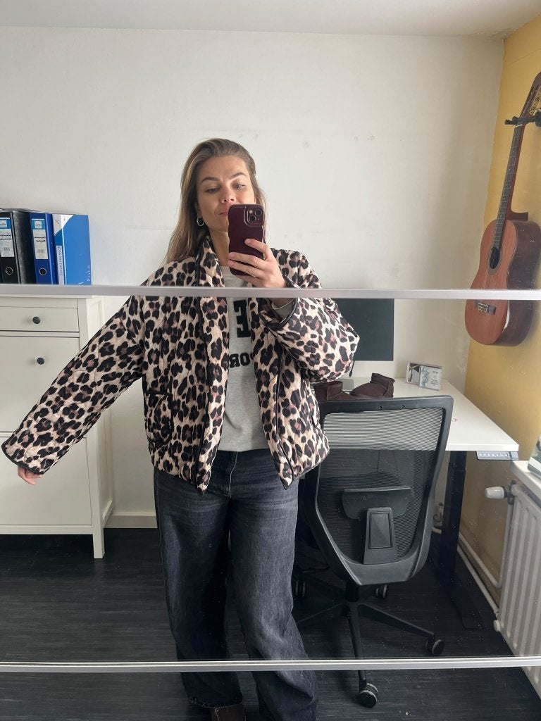 Oversized leopard jas voor de herfst | Panterprint | L/XL, Bruin, Maat 42/44 (L), Ophalen of Verzenden, Onbekend