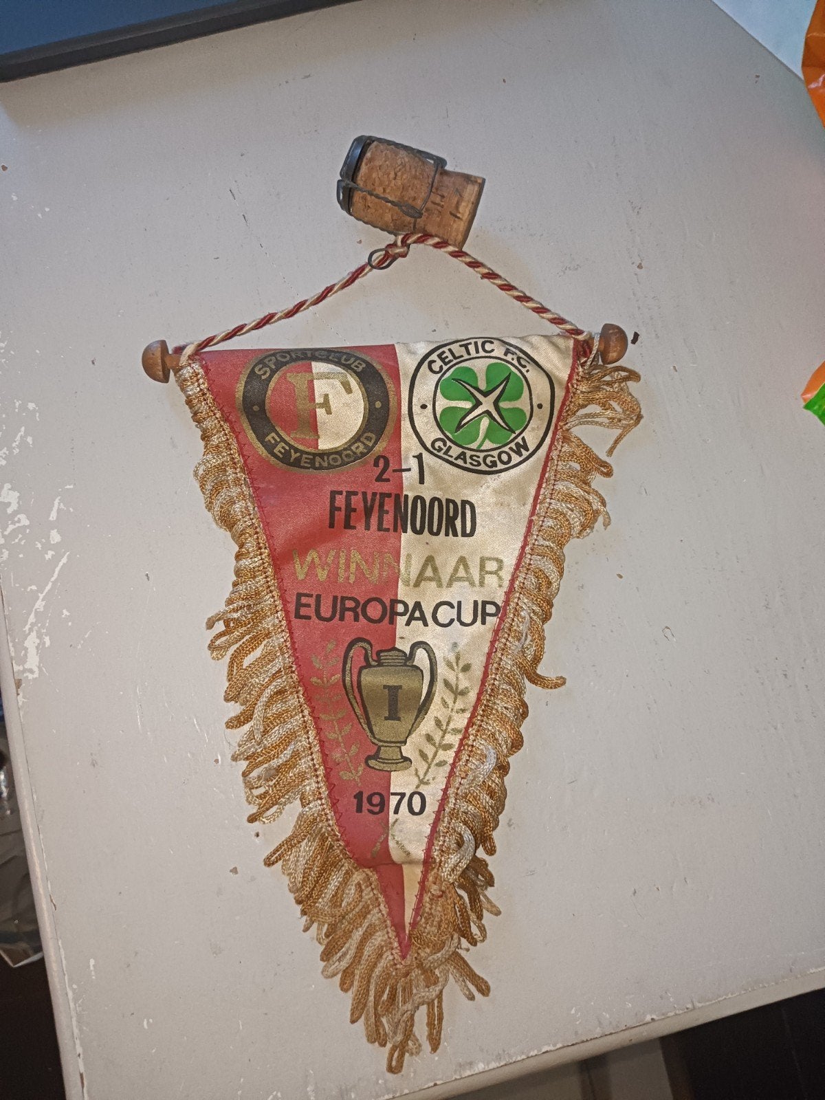 Vaantje Feyenoord-Celtic EC1 1970, Ophalen, Zo goed als nieuw, Feyenoord, Vaantje of Sjaal