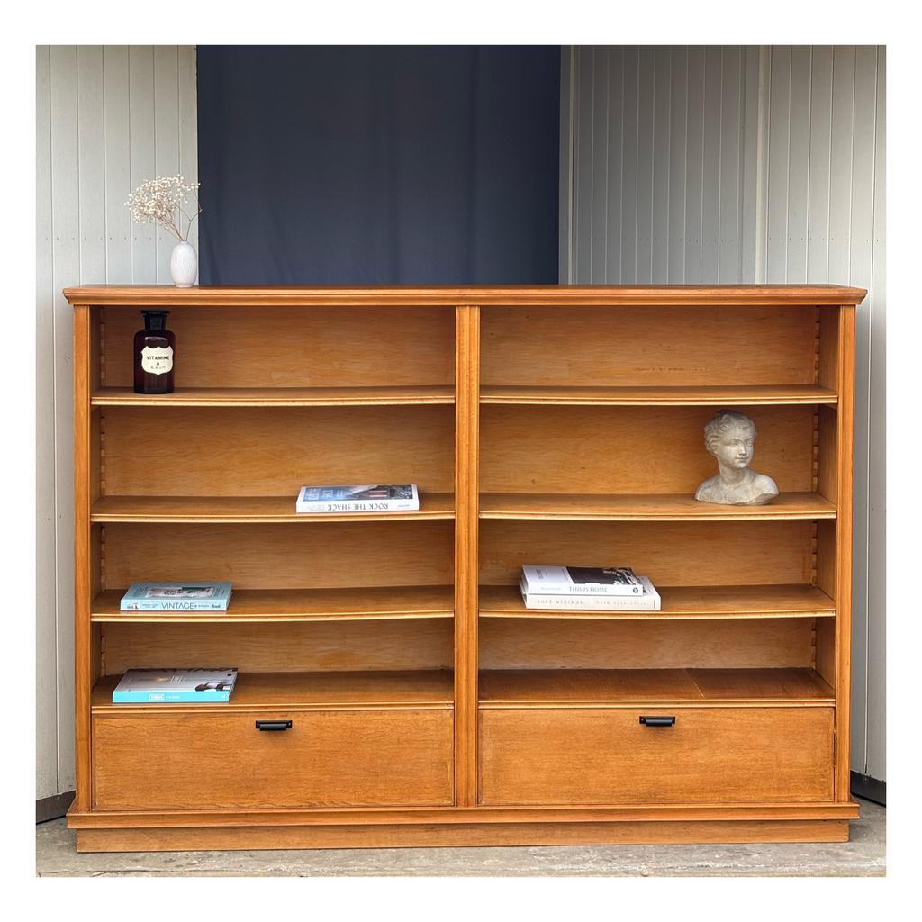 Vintage 1960s XL Boekenkast | Library Cabinet, Ophalen of Verzenden