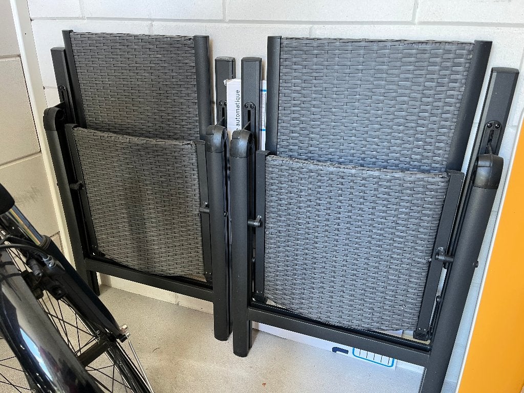 stevige tuinstoelen, Tuin en Terras, Tuinstoelen, Ophalen, Zo goed als nieuw, Aluminium, Verstelbaar