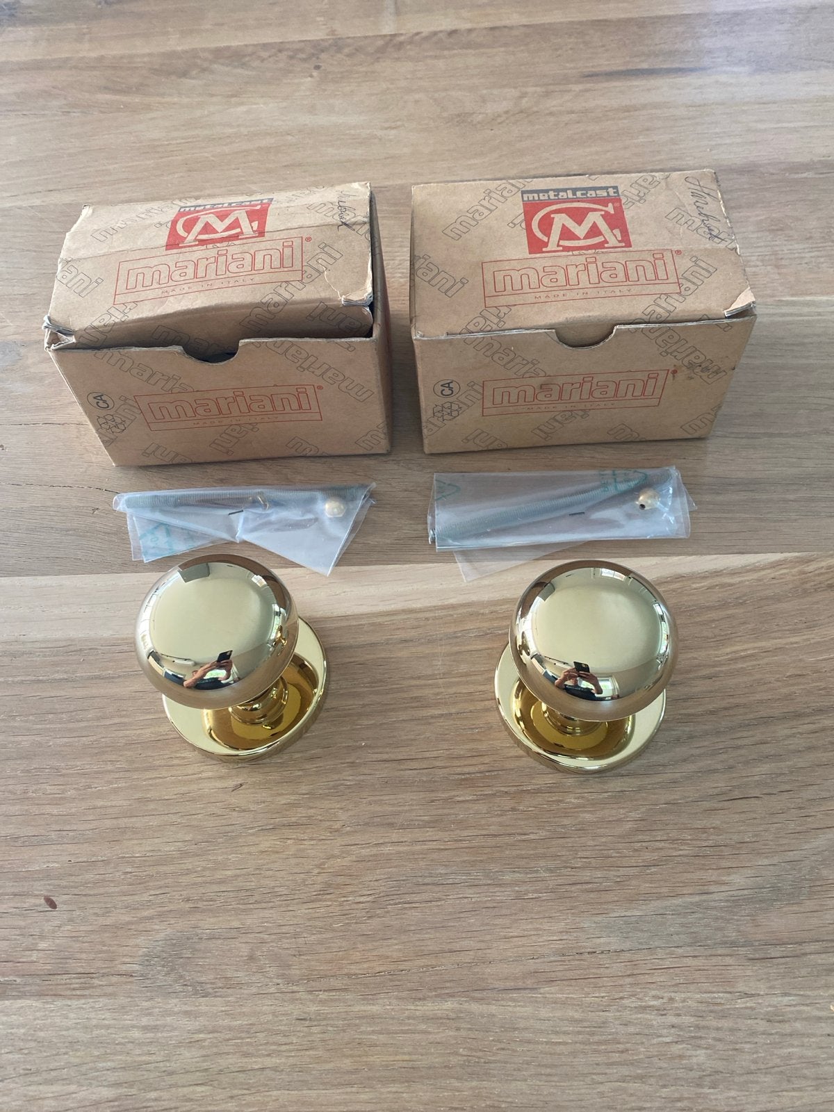Mariani Iris messing voordeurknop - Nieuw in doos, Doe-het-zelf en Verbouw, Hang- en Sluitwerk, Ophalen of Verzenden, Nieuw, Koper of Messing