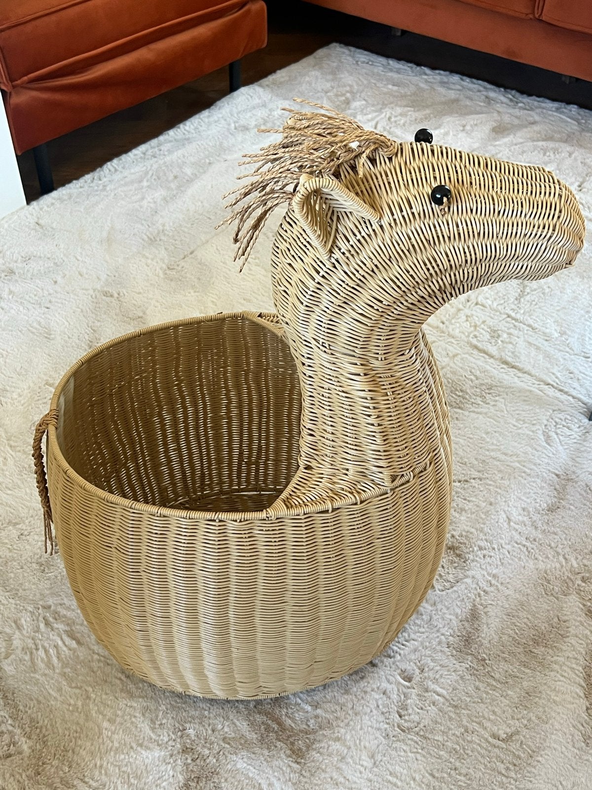 Leuke opbergmand paardje - wasmand of babykamer, Kinderen en Baby's, Beige, Overige merken, Ophalen of Verzenden, Zo goed als nieuw