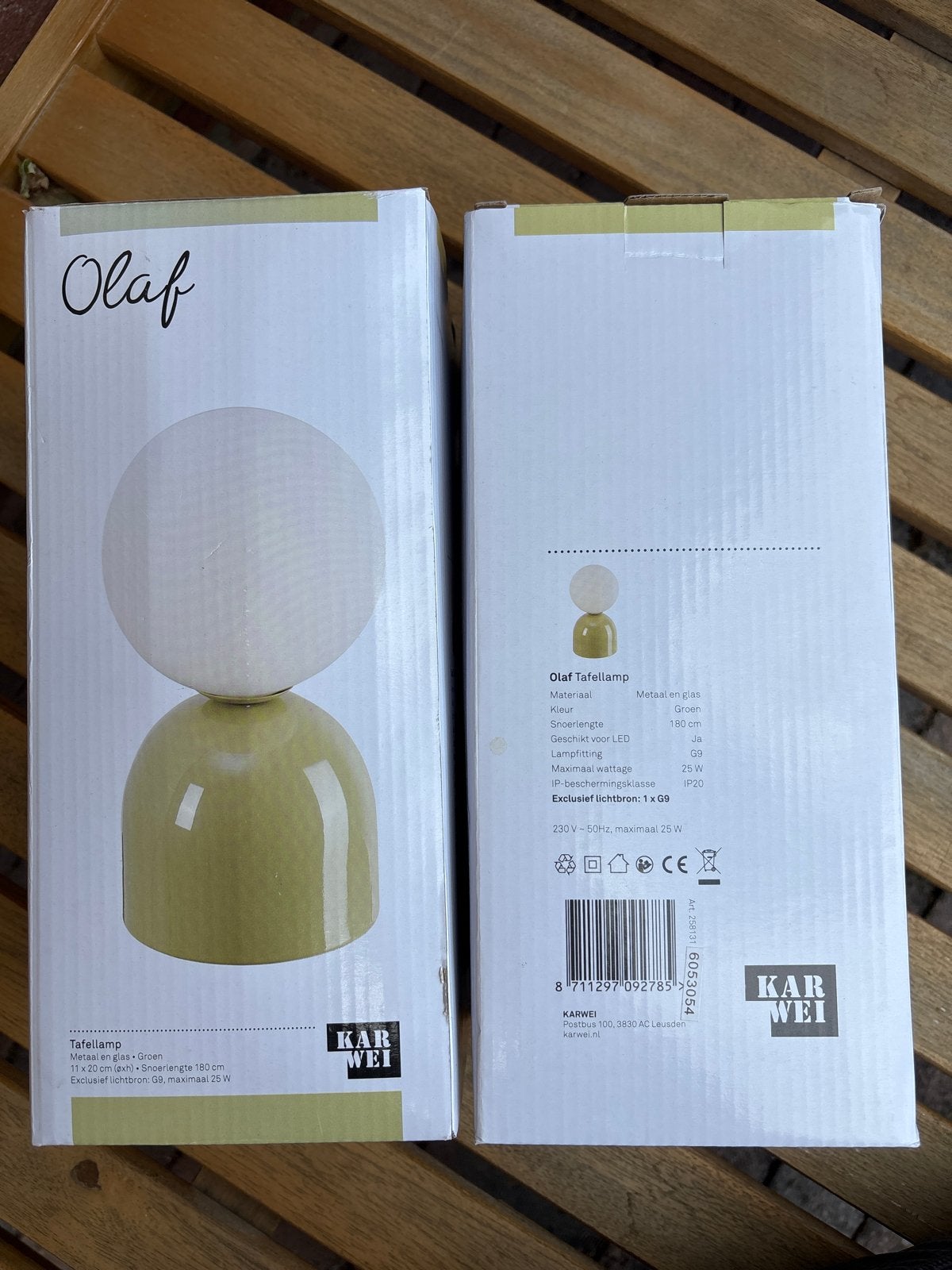 Olaf Tafellamp Karwei - Nieuw in doos, Overige merken, Groen, Nieuw, Ophalen of Verzenden