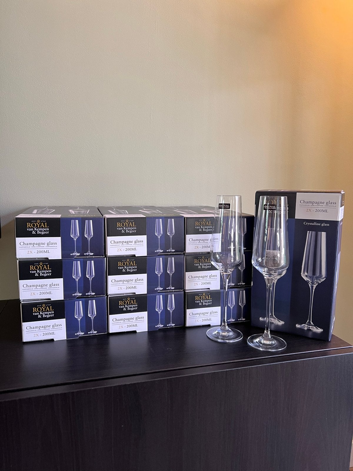 20 stuks Royal van Kempen & Begeer champagne glazen, Ophalen of Verzenden, Nieuw, Overige typen