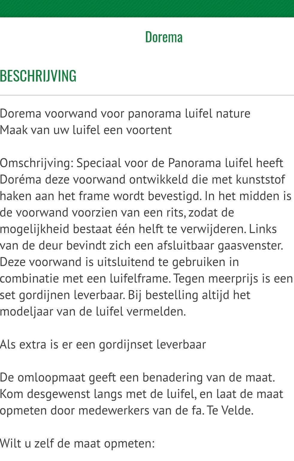 voorwand voor aan de luifel., Ophalen, Zo goed als nieuw