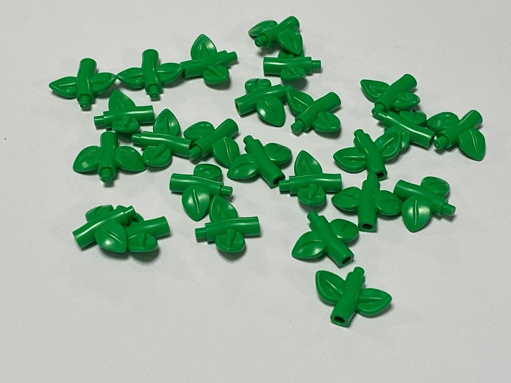 Partij 25x nieuwe Lego fel groene plant steel met 2 bladeren, Kinderen en Baby's, Speelgoed | Duplo en Lego, Nieuw, Lego, Losse stenen