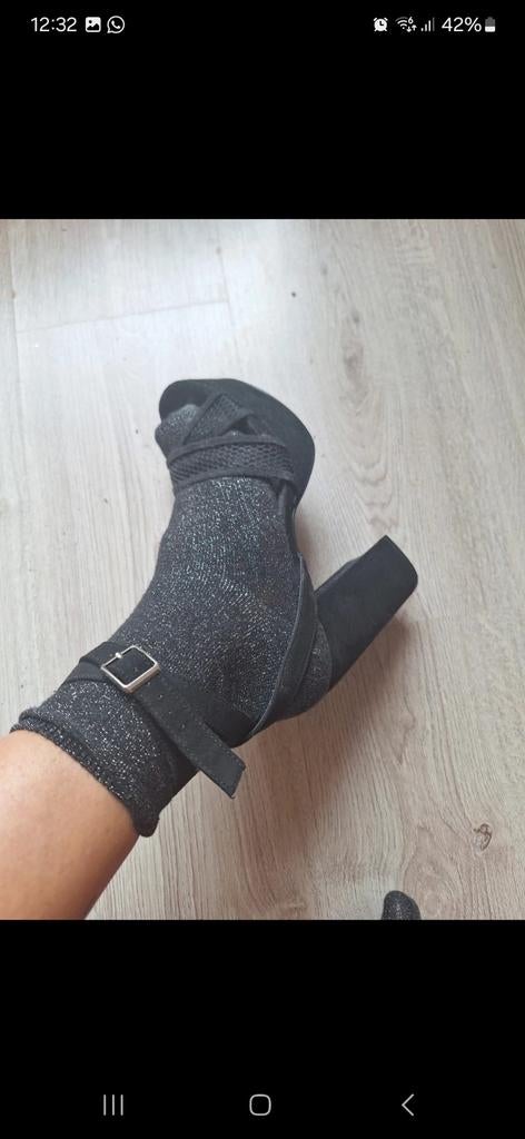 Sandalen met hak, Zwart, Zo goed als nieuw, Even&Odd, Sandalen of Muiltjes
