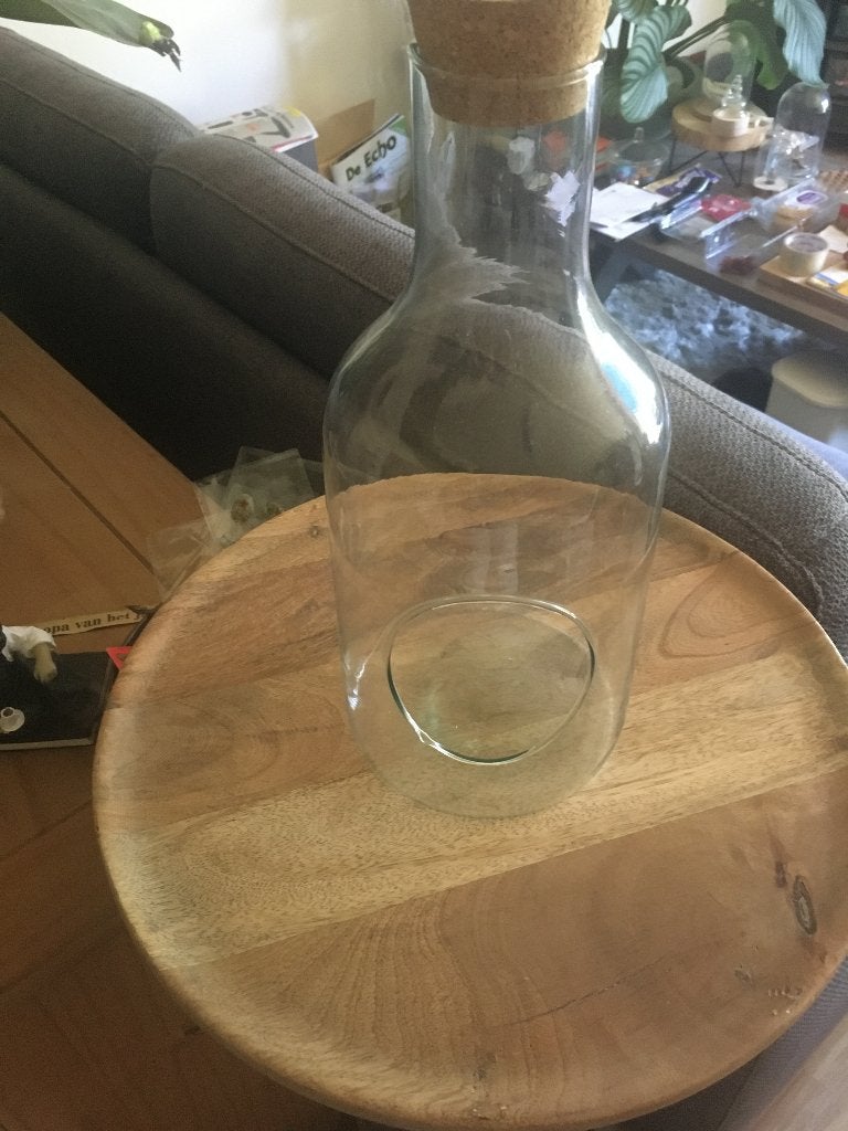 Grote glazen snoep-pot, Ophalen, Zo goed als nieuw, Modern, Wit