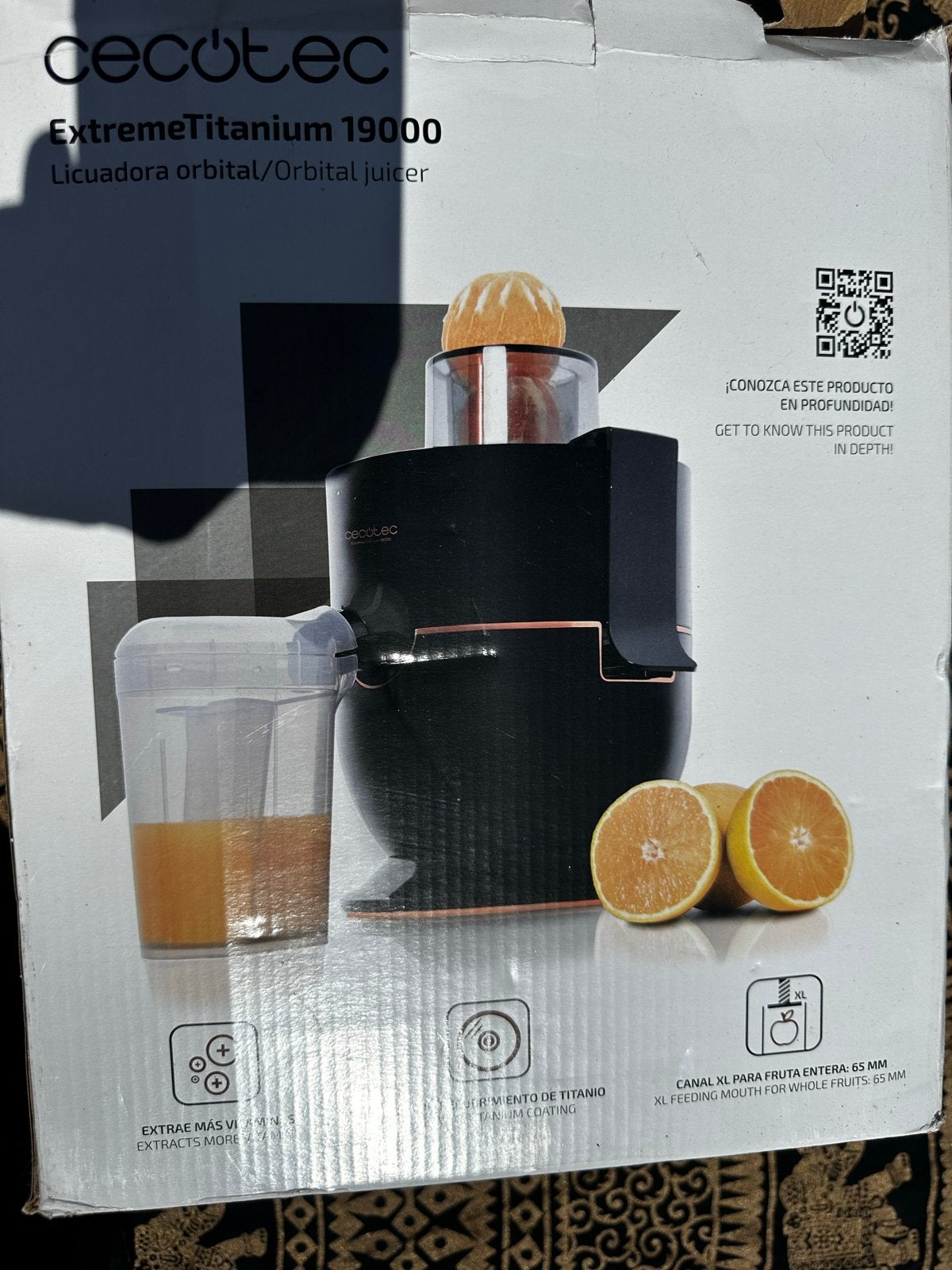Cecotec ExtremeTitanium 19000 Sapcentrifuge, Ophalen, 2 snelheden, Zo goed als nieuw, Vaatwasserbestendig
