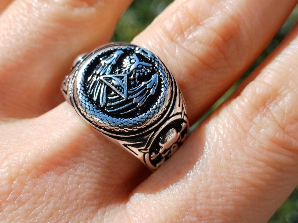 Vanoli 925 zilveren ring Freemasonry Vrijmetselarij maat 21, Vanoli, 20 of groter, Amsterdam, Heer