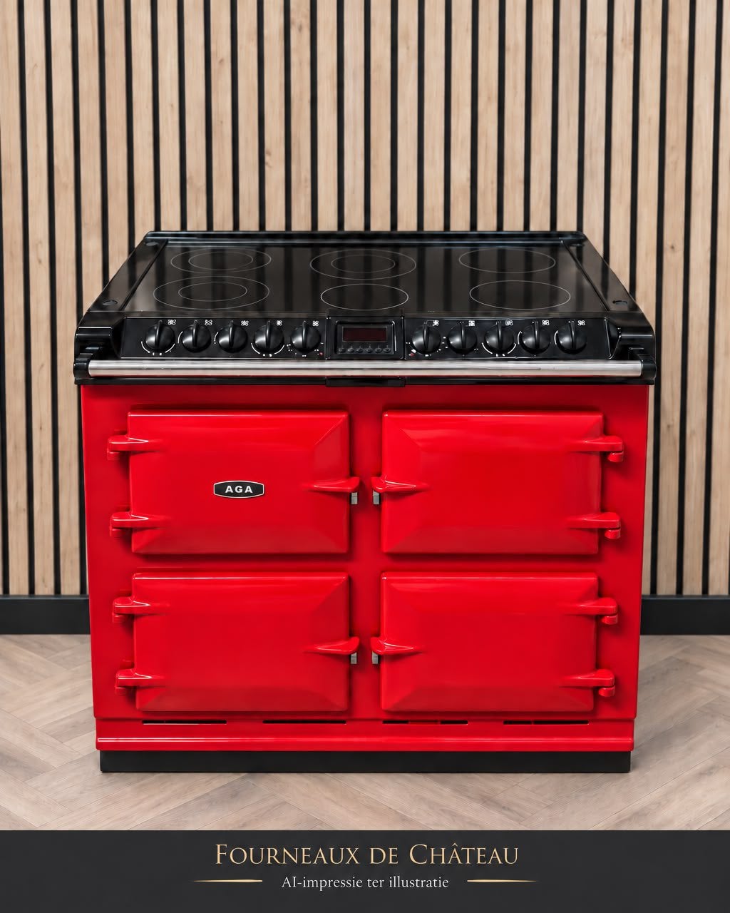 AGA Six Four Keramisch 100cm Ferrari Rood, 60 cm of meer, Ophalen of Verzenden, Gas, Vrijstaand