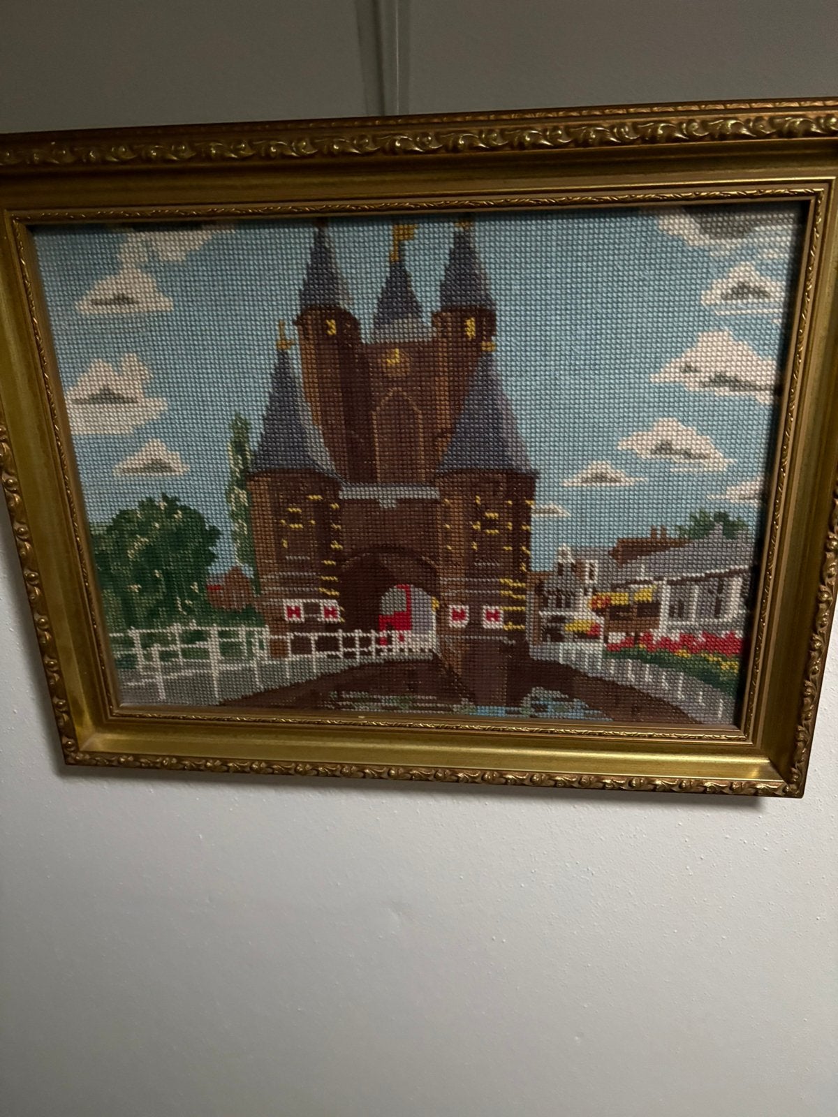 Amsterdamse poort Haarlem, Antiek en Kunst, Kunst | Schilderijen | Klassiek, Doek, Oud hollands, Overige technieken, Origineel werk