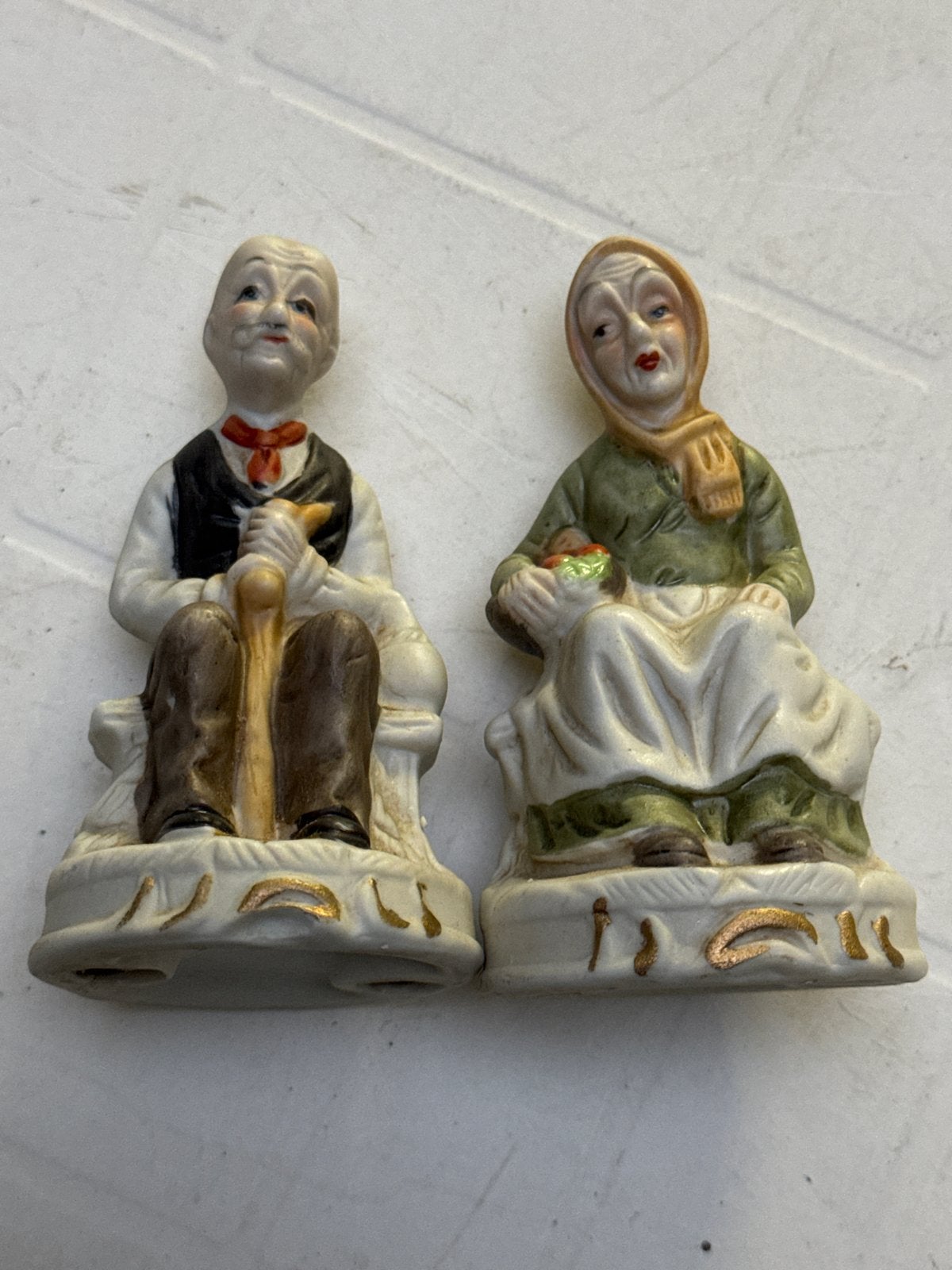 Beeldjes Opa en Oma - Vintage Decoratie, Ophalen of Verzenden, Zo goed als nieuw, Mens