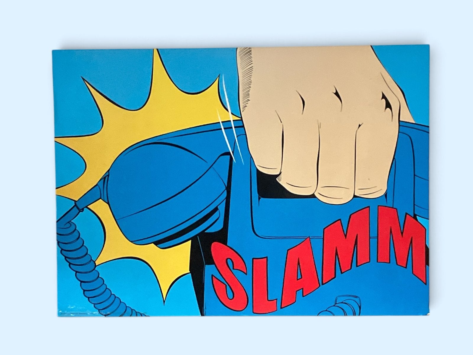 Vintage IKEA Popart Wandpaneel "Slamm" Telefoon, Antiek en Kunst, Ophalen, Hout, Print, Overig onderwerp