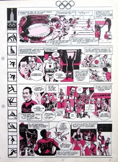 Strips Olympische spelen Mockba 1980 - 22 bladzijden Moskou, Ophalen of Verzenden, Buitenlandse clubs, Boek of Tijdschrift