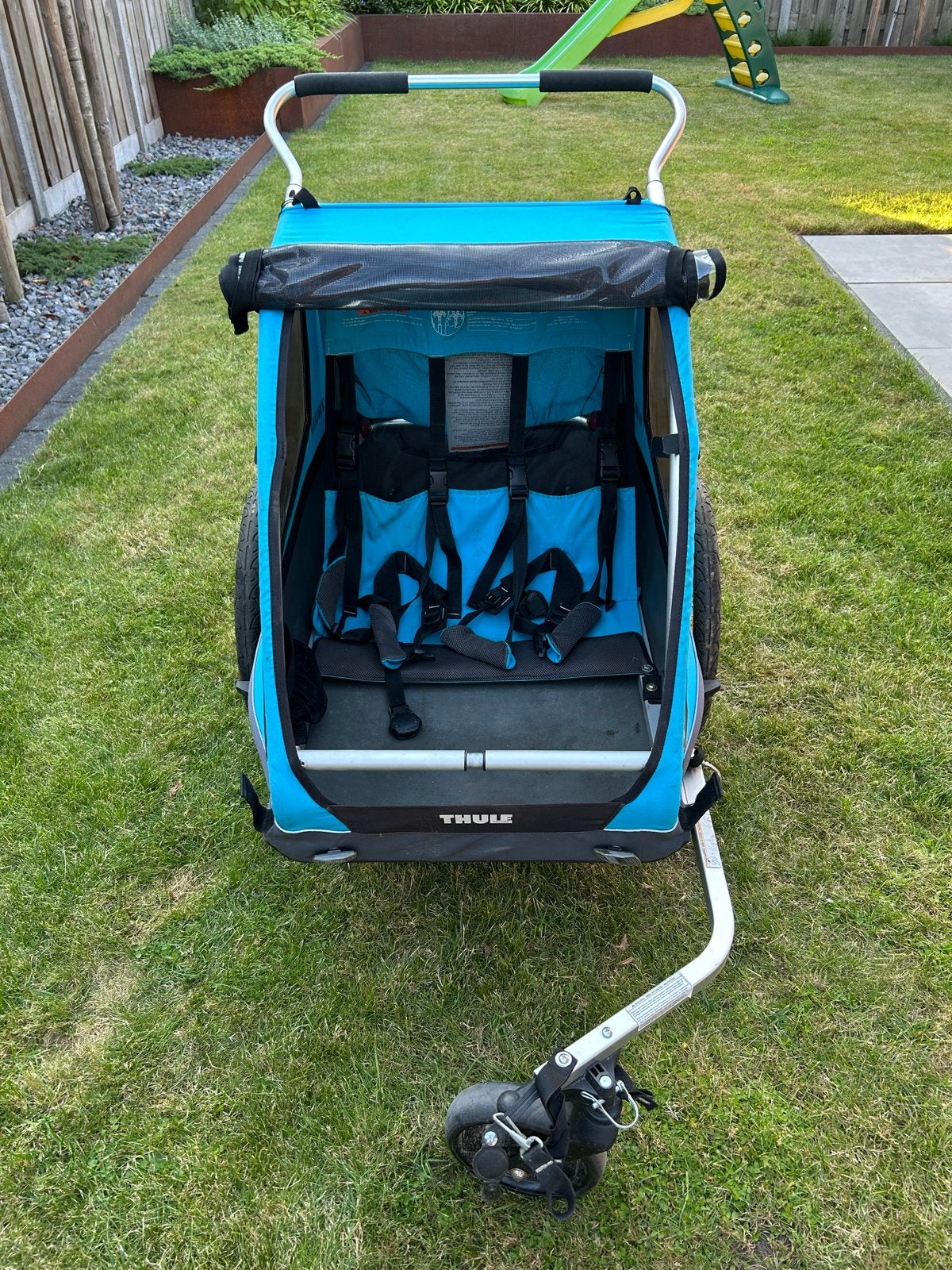 Thule Coaster XT Fietskar - Kinderkar (2 zitplaatsen), Gebruikt, Opvouwbaar, Ophalen of Verzenden, Kinderkar