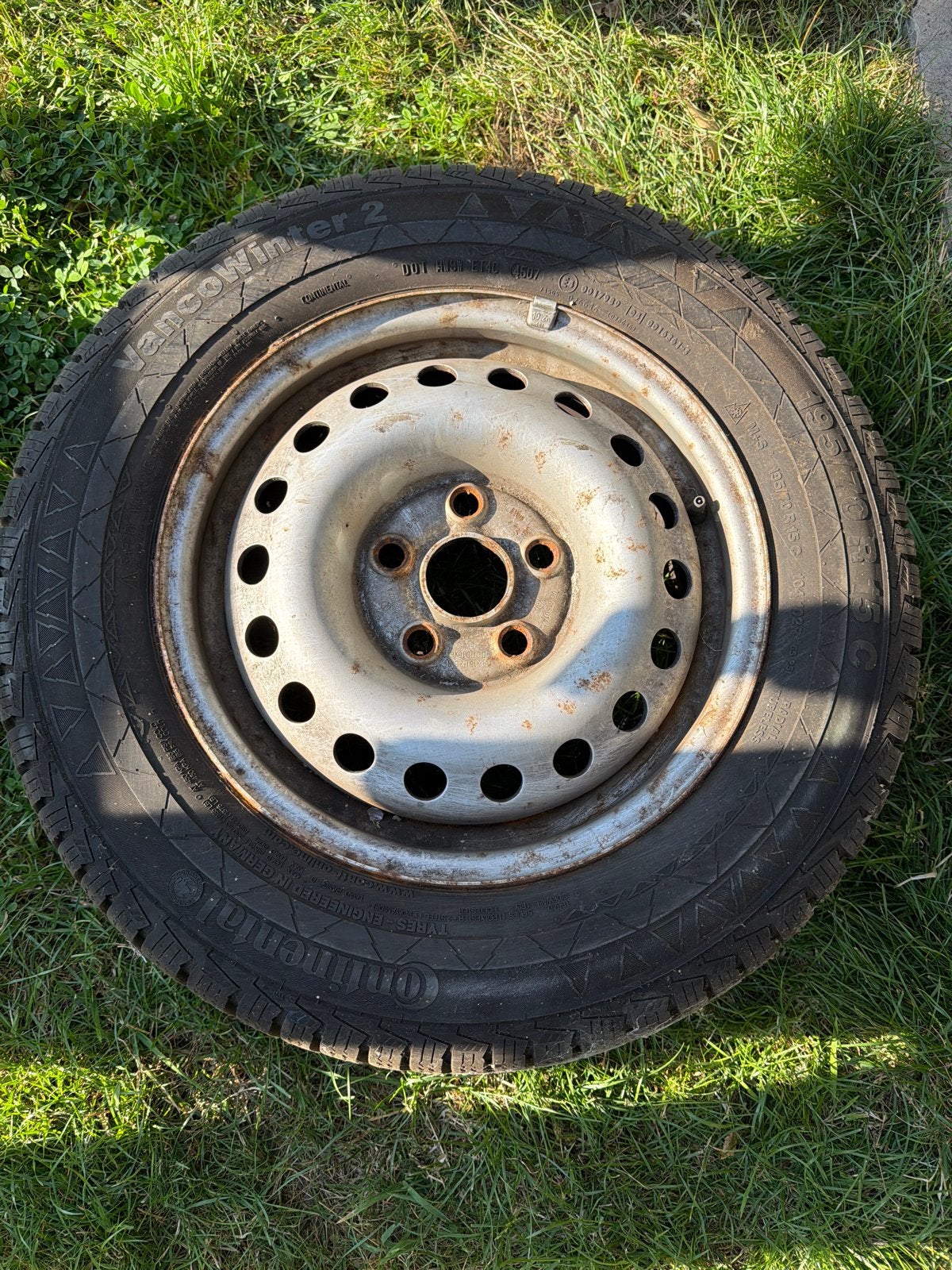 4x Continental VanContact Winterbanden op stalen velg, Ophalen, Gebruikt