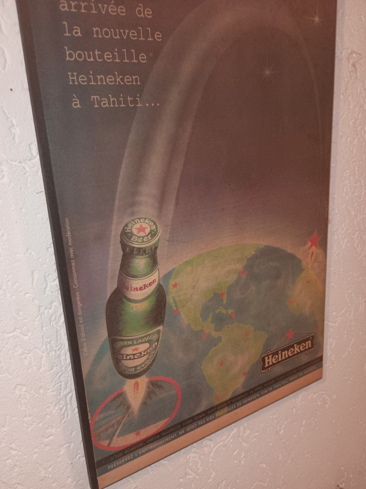 Heineken Reclamebord - 30 Jaar Oud!!!, Ophalen of Verzenden, Gebruikt, Reclamebord
