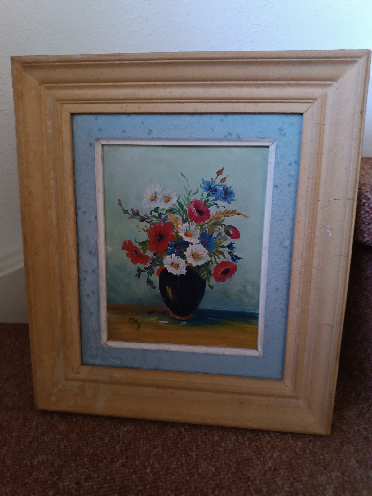 Schilderij bloemvaas ingelijst, Ophalen of Verzenden