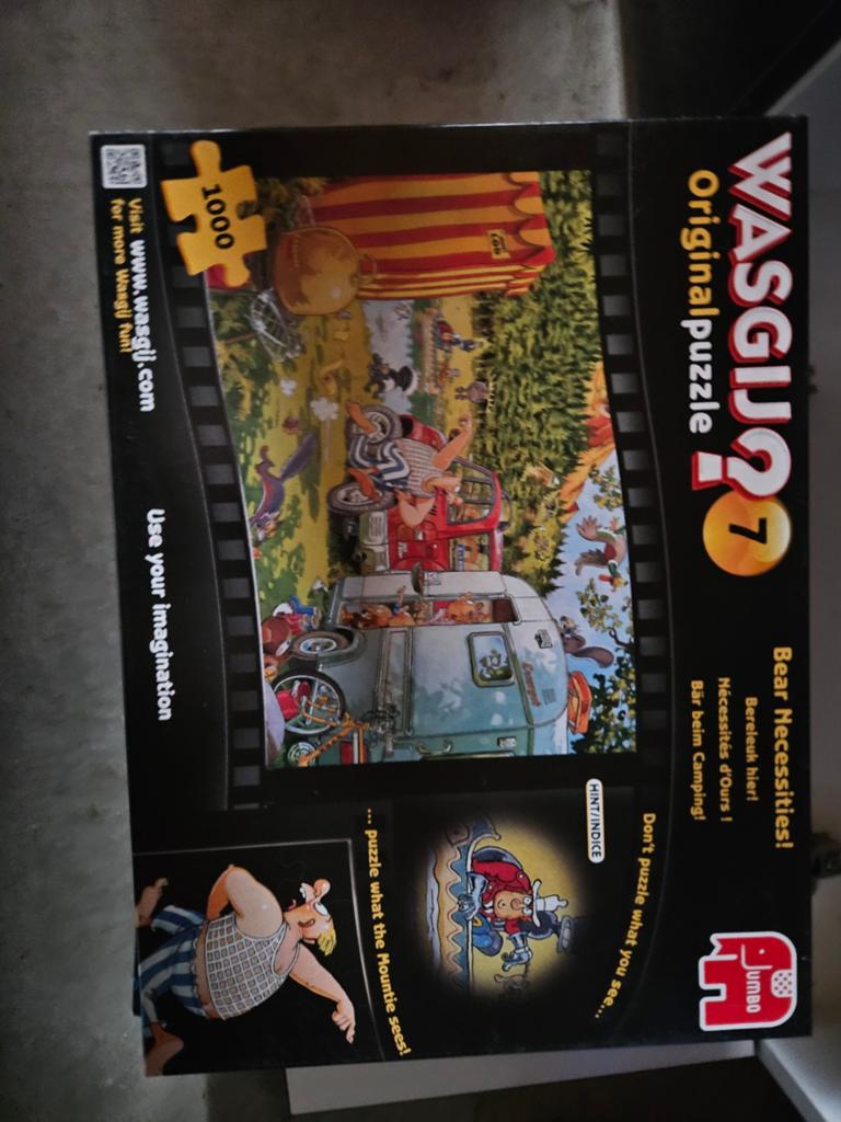 Wasgij Original 27 'Bear Necessities!' 1000 stukjes, Ophalen of Verzenden, 500 t/m 1500 stukjes, Gebruikt, Legpuzzel