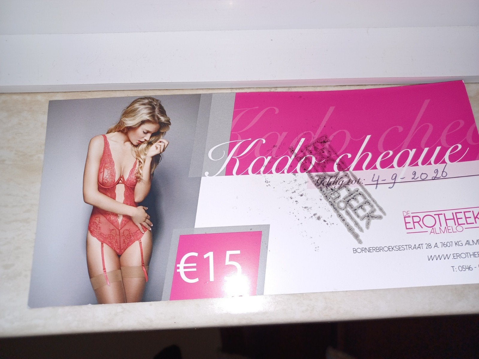 kadobon cadeaubon erotheek almelo 15 euro, Cadeaubon