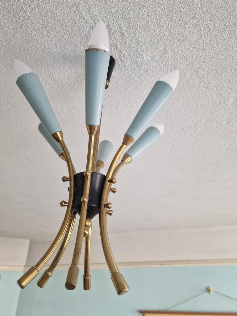 Mid Century Atomic Spider lamp fifties, Ophalen of Verzenden, Gebruikt