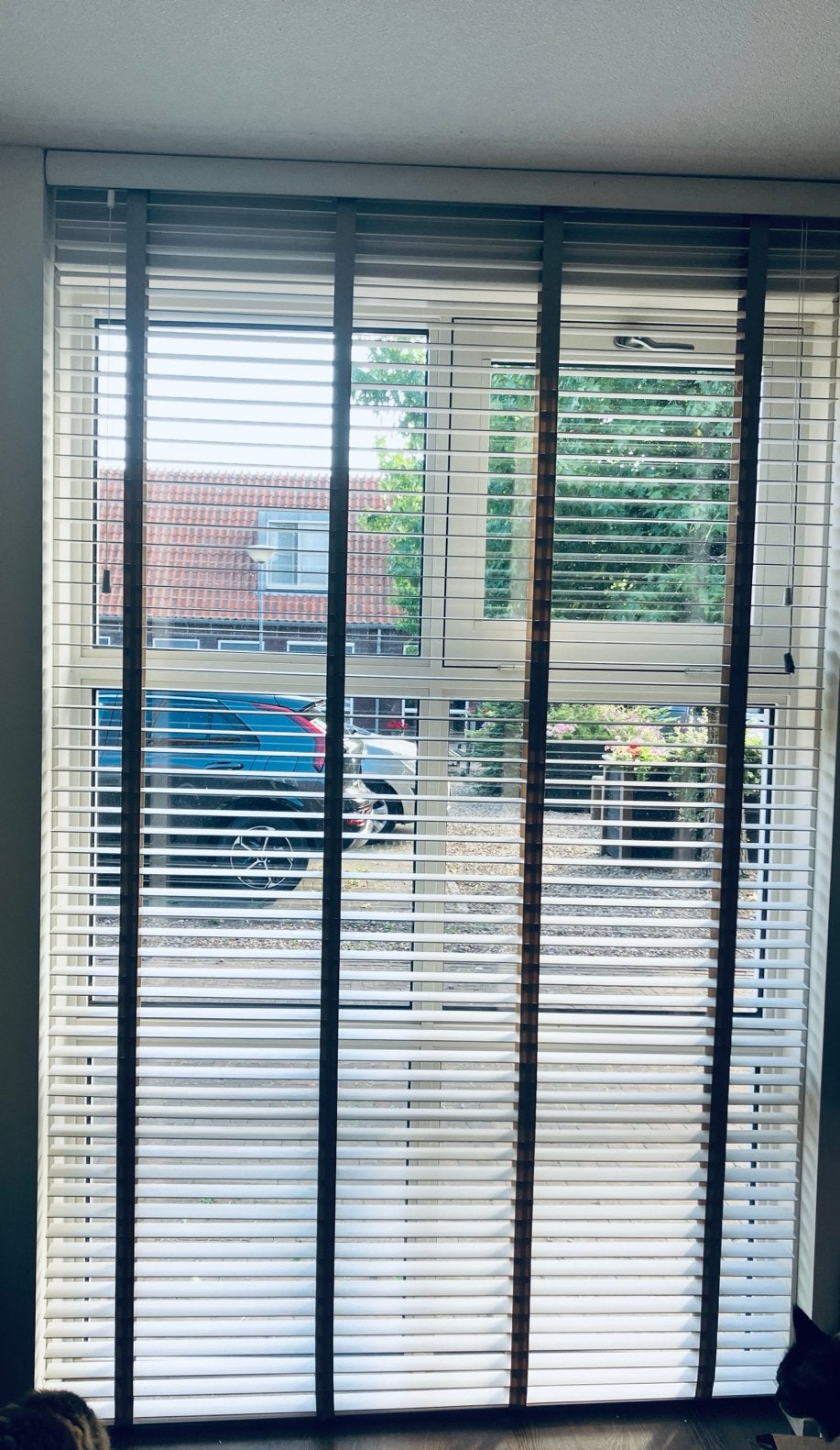 Sunwood Houten Jaloezie 160x260cm met Ladderband Linnen, Ophalen, Overige merken, Wit, Hout