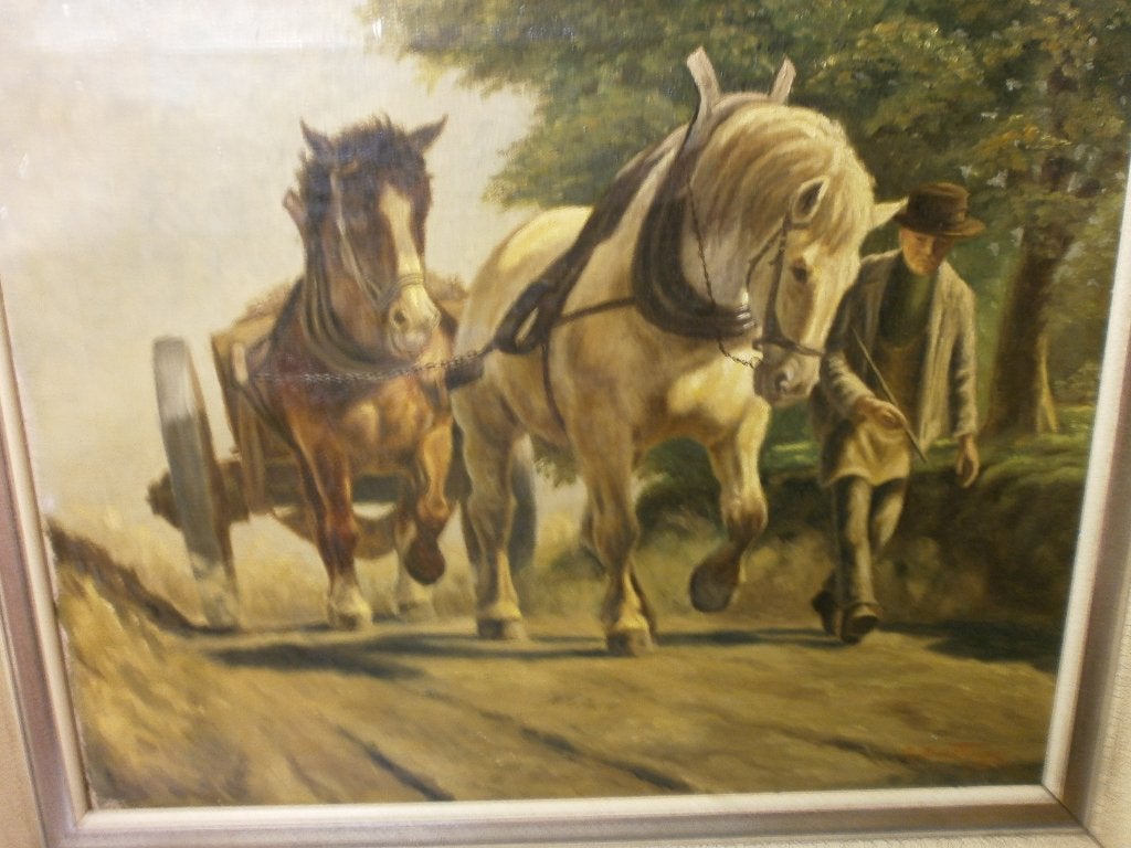 Hollandse schilderij gesigneerd 1943 Y. Meittener zeldzaam, Antiek en Kunst, Ophalen, Doek, Oud hollands, Olieverf