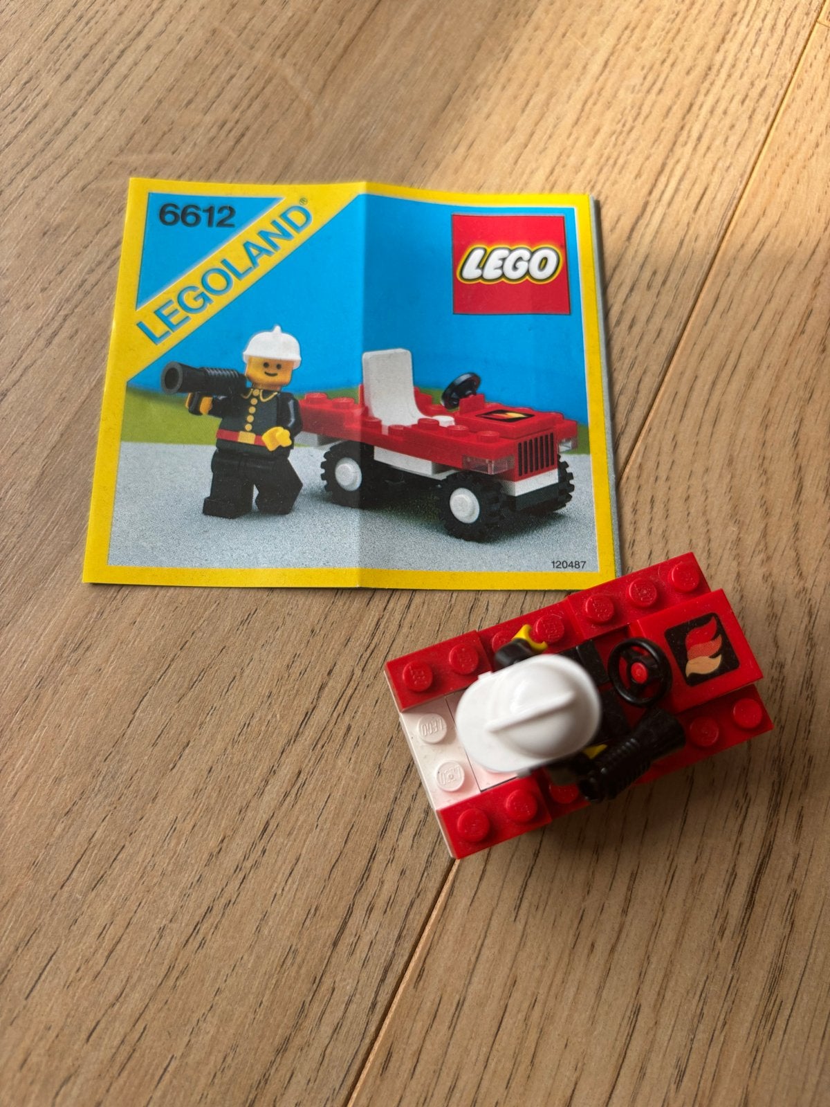 9961) Lego Legoland 6612 Brandweer Jeep met brandweerman, Gebruikt, Lego, Ophalen of Verzenden, Compleet