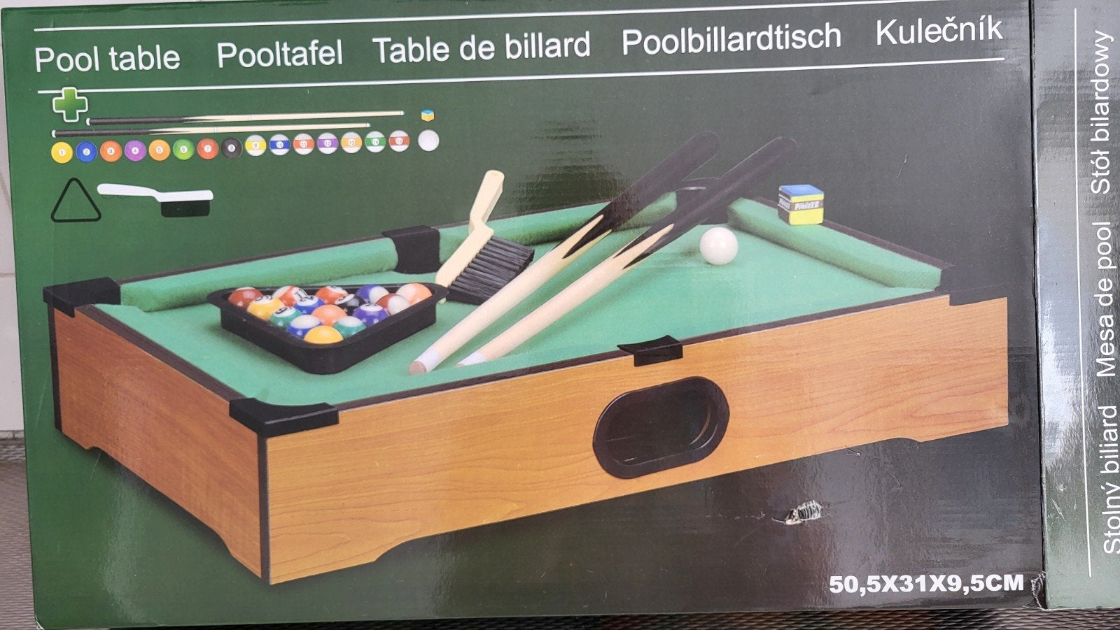 Compacte Pooltafel - Nieuw in Doos (50,5x31x9,5cm), Ophalen, Nieuw, Pooltafel