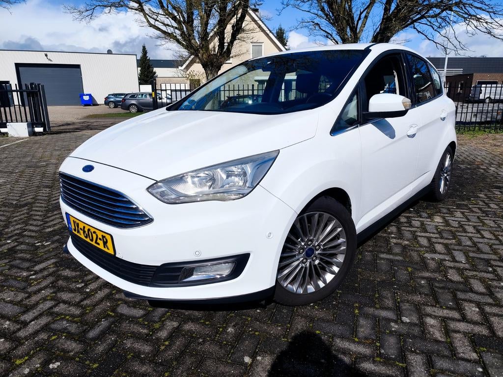 Ford C-Max nieuwe distributieriem groot scherm sync titanium, Voorwielaandrijving, 125 pk, Leder en Stof, Wit
