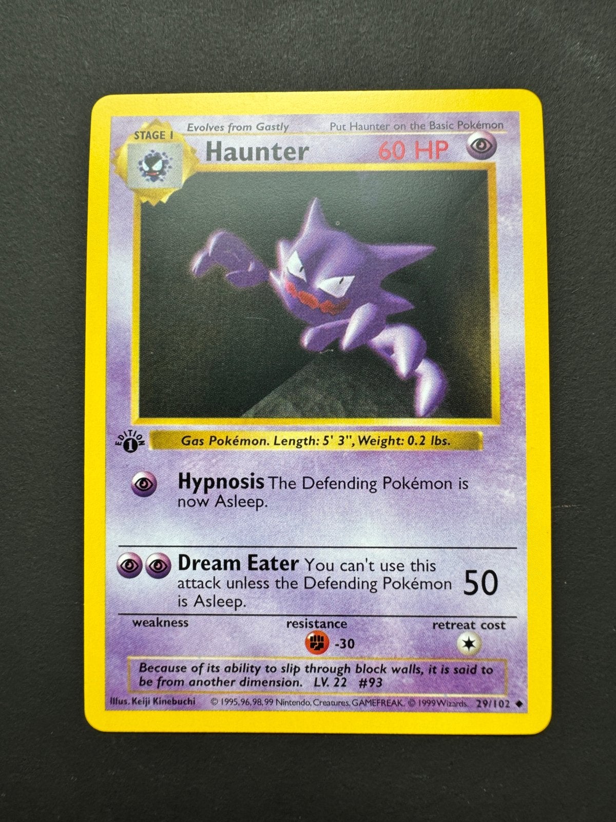 Haunter #29 - Base Set - Shadowless - 1st edition, Ophalen of Verzenden, Zo goed als nieuw
