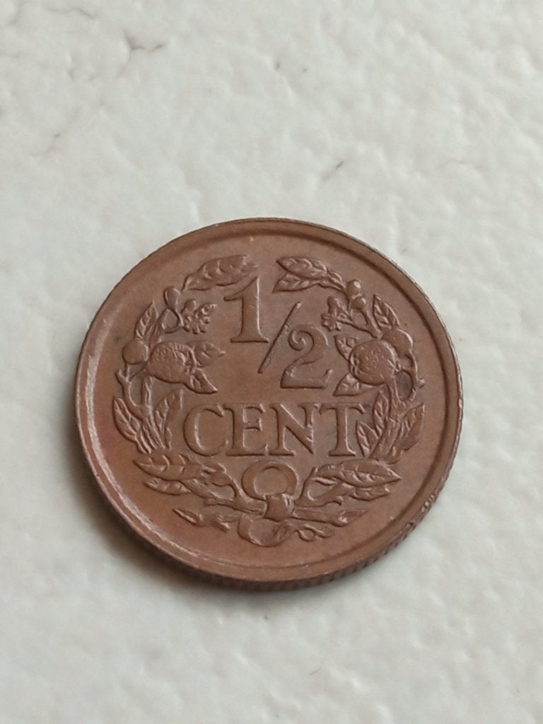 Nederland 1/2 cent 1938., Ophalen of Verzenden, Koningin Wilhelmina, 1 cent, Losse munt