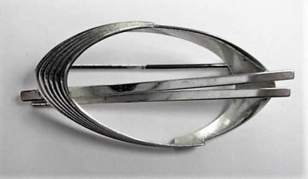 Theodor Klotz, Teka. Vintage 60s broche 835 zilver (5474-673, Ophalen, Zo goed als nieuw, Zilver, Zilver