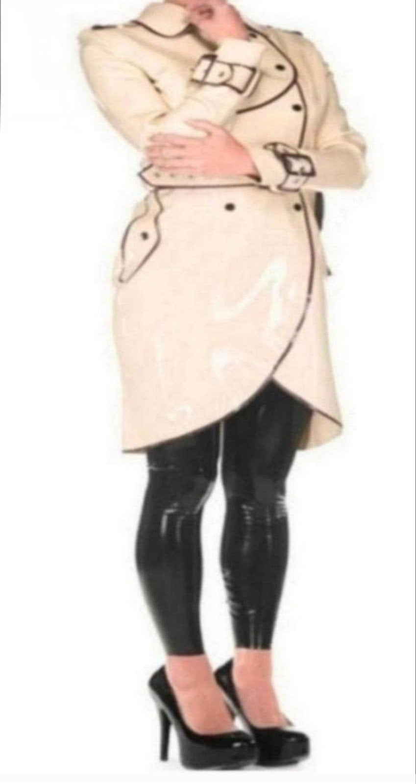 Latex trenchcoat met details, tm 3XL 

Latex trenchcoat met, Verzenden, Nieuw