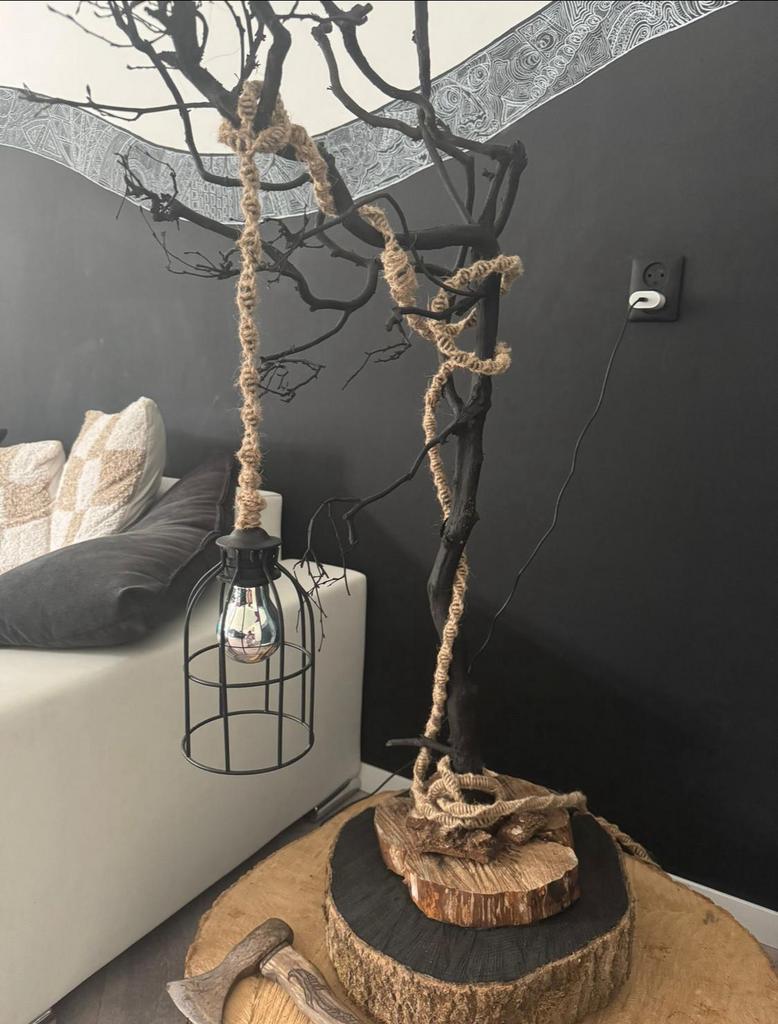 Nieuw hand gemaakte lamp van natural materials, Ophalen of Verzenden, Zo goed als nieuw, Minder dan 100 cm
