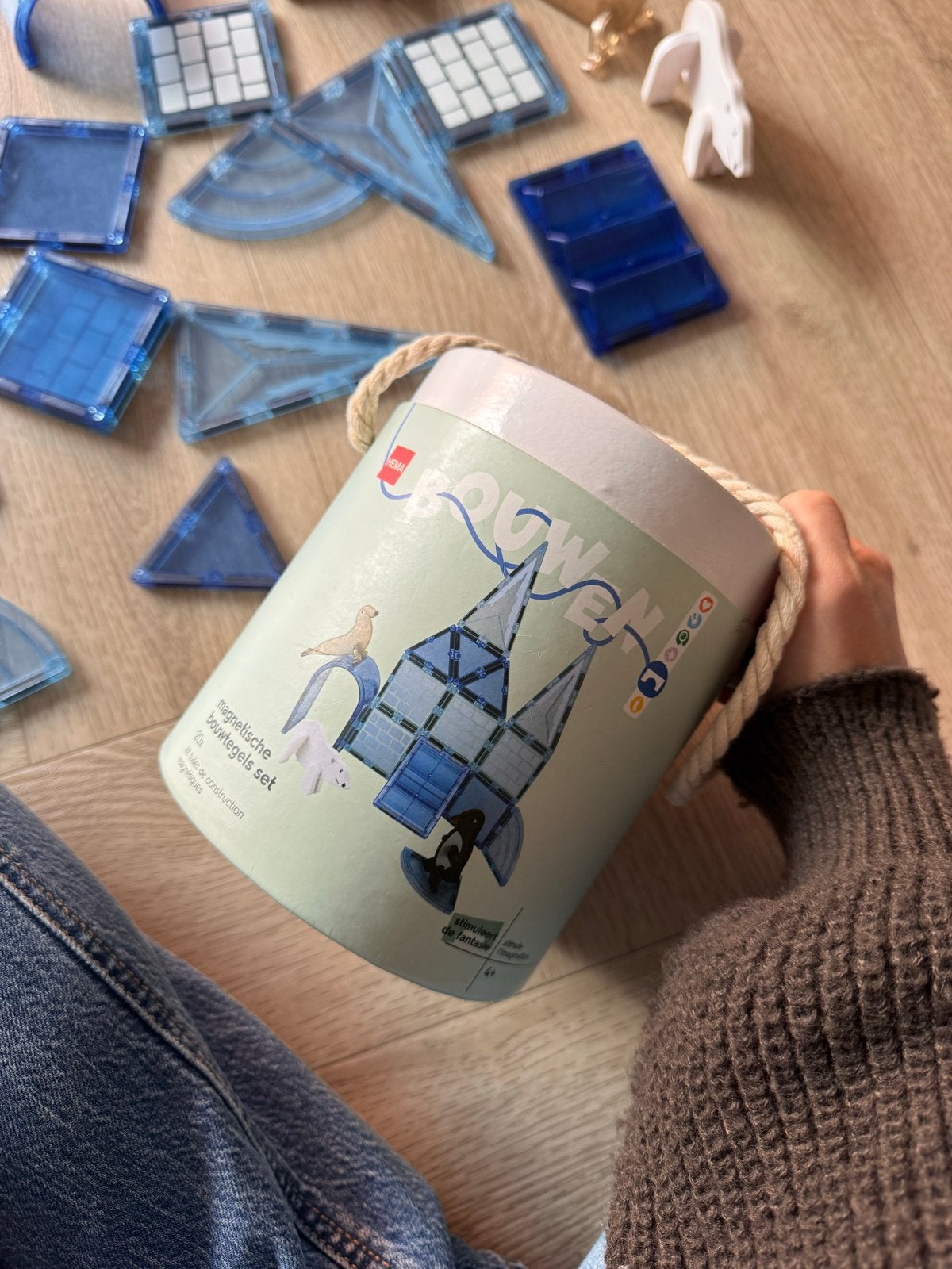 Hema magnetische bouwtegels set, Ophalen of Verzenden, Gebruikt, Overige merken