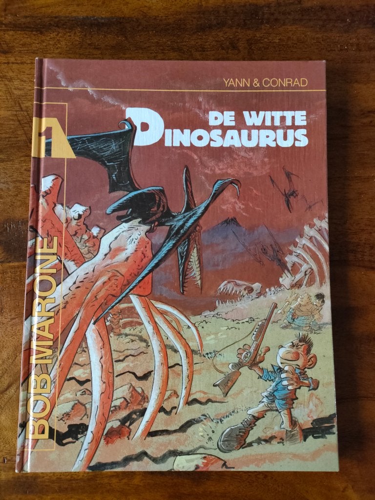 BOB MARONE nr. 1 De witte dinosaurus (hc)(jfb-1€), Boeken, Eén stripboek, Ophalen of Verzenden, Gelezen