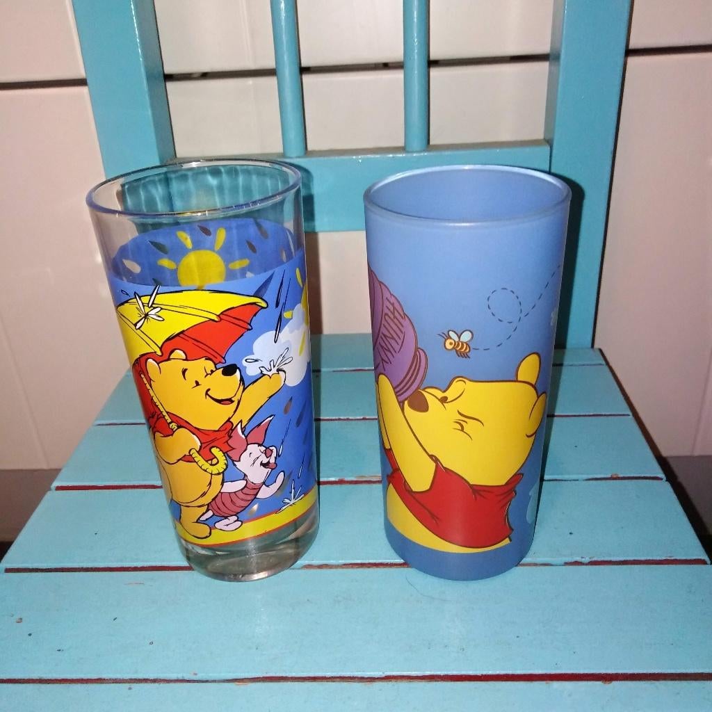 Winnie de Poeh / Winnie the Pooh limonadeglazen 2 stuks, Huis en Inrichting, Keuken | Servies, Ophalen, Glas of Glazen, Overige stijlen