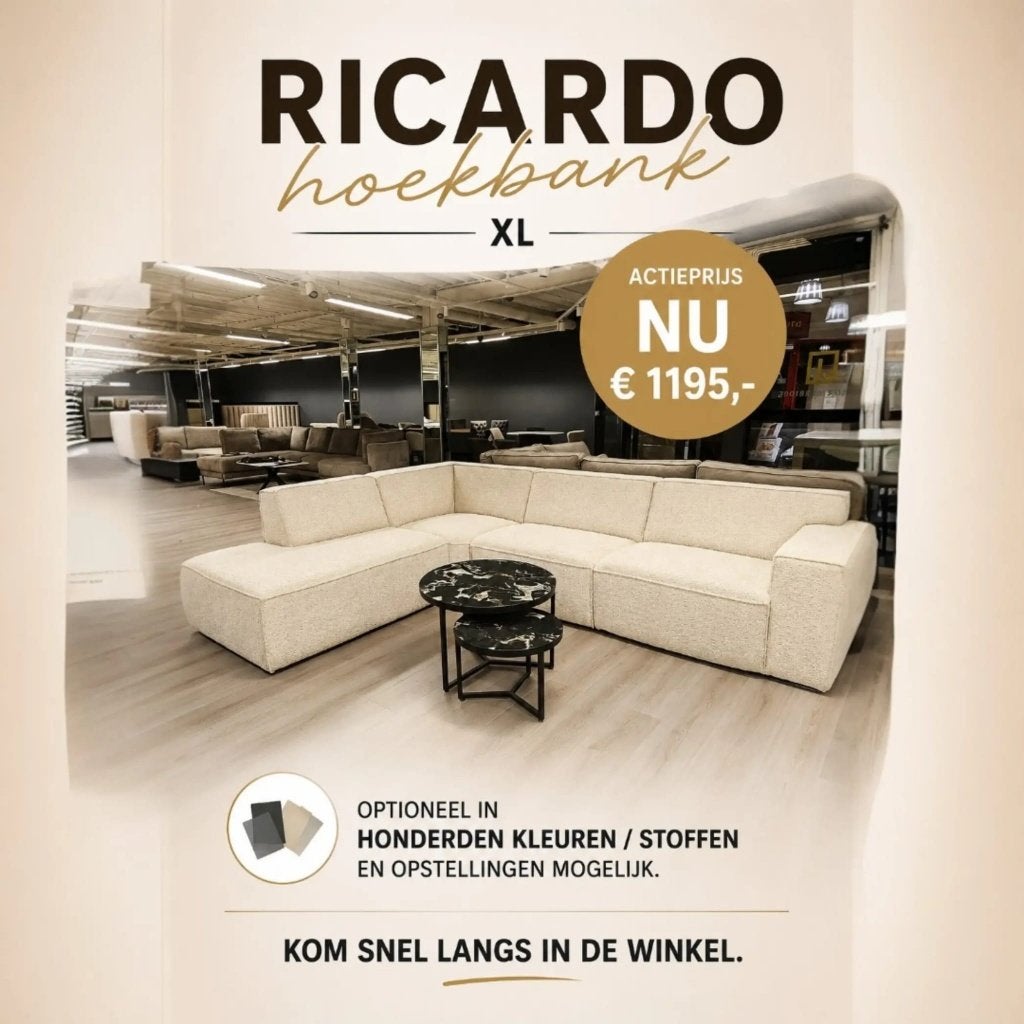 Teddy Ricardo Bankstel Lounge Chair Hoekbank Voorraad SALE, Hoekbank, Ophalen of Verzenden, Metaal, 150 cm of meer